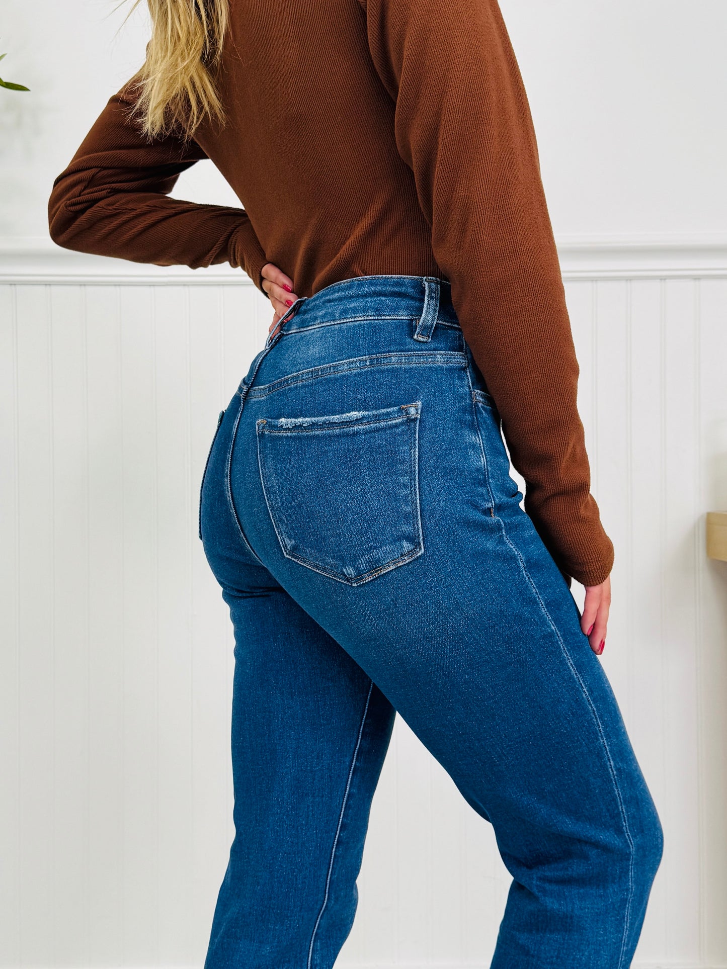 Boyfriend Material Tummy Control Boyfriend Jeans