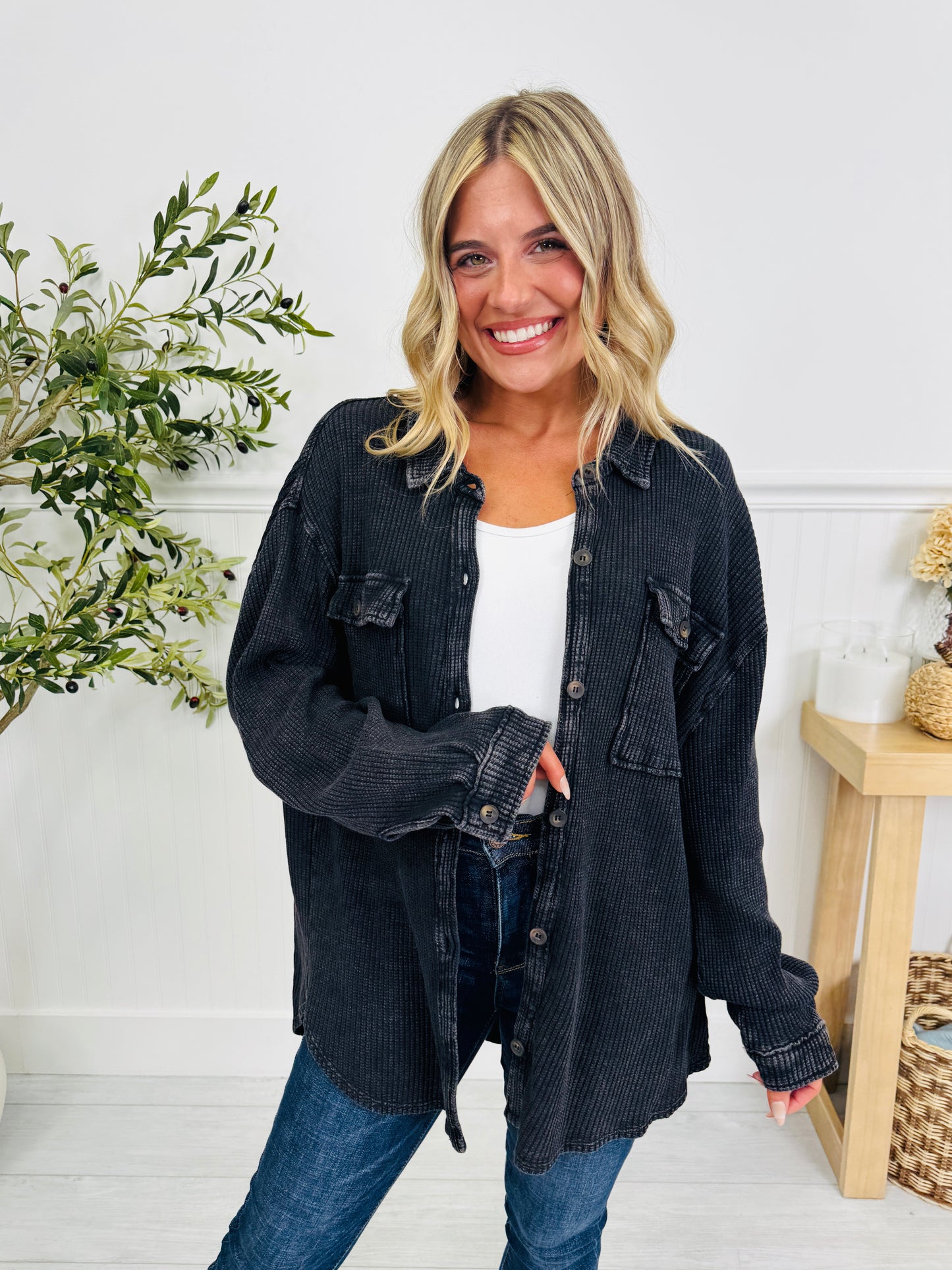 Layering Essential Shacket In Multiple Colors