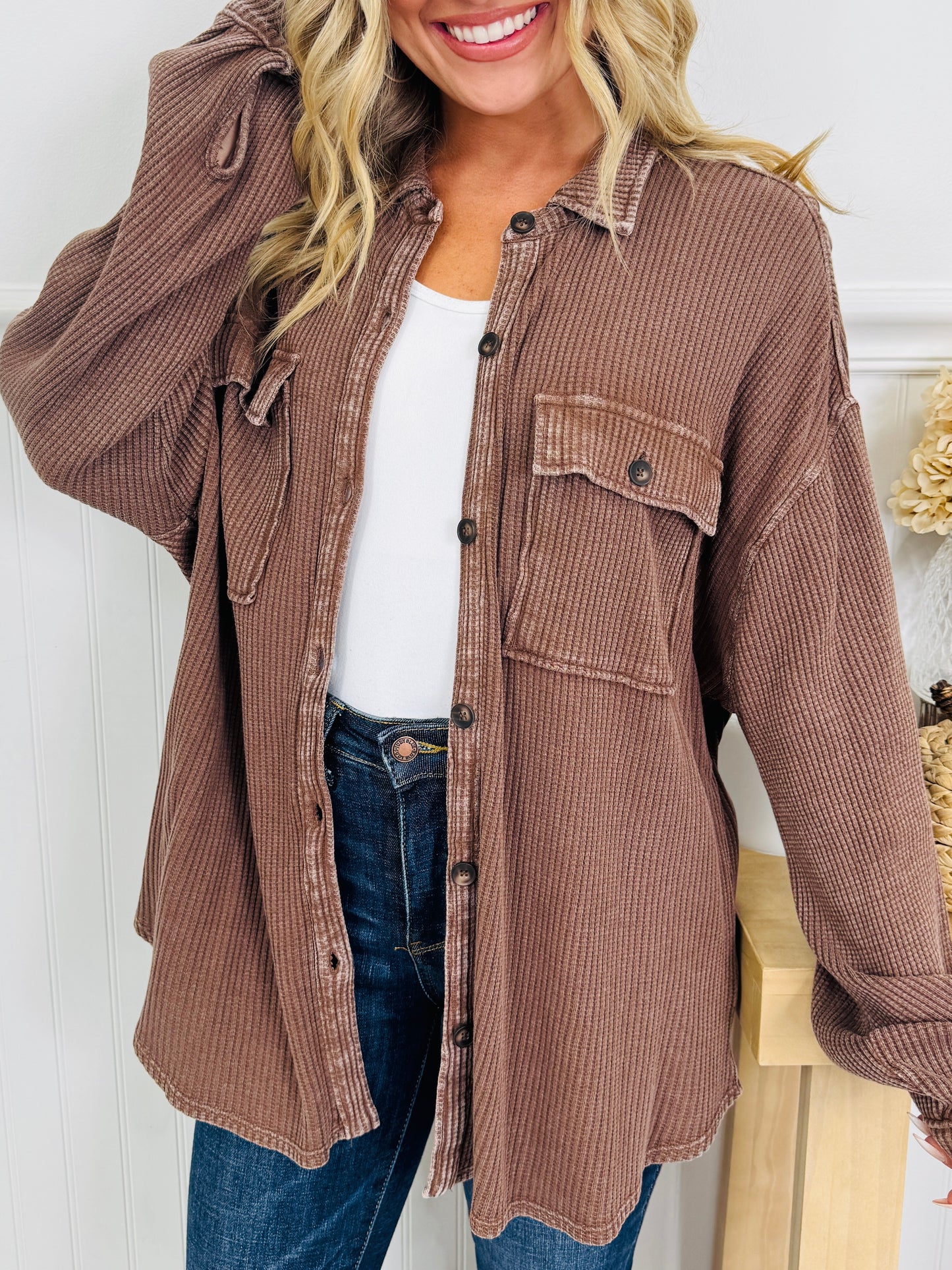 Layering Essential Shacket In Multiple Colors