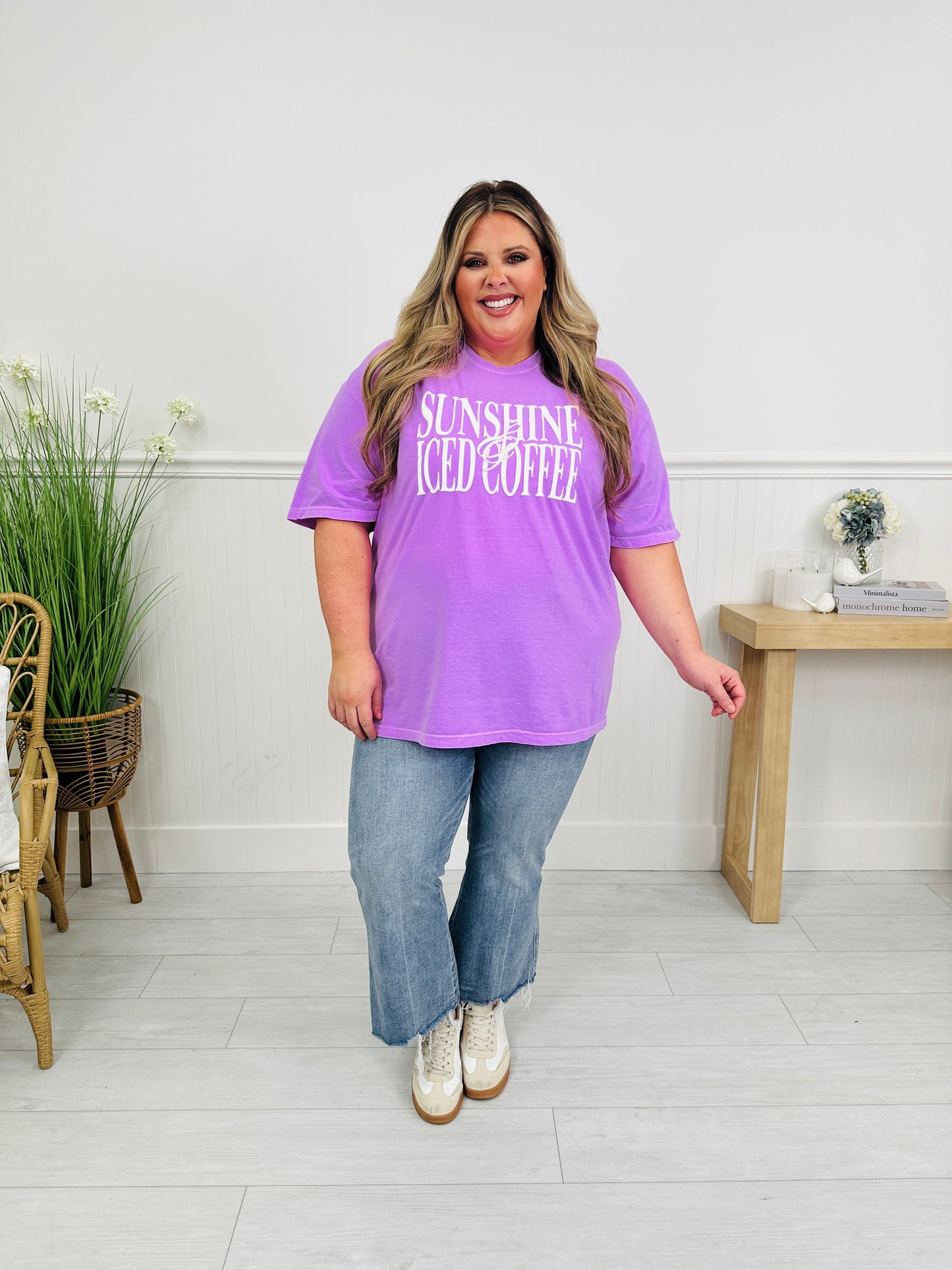 Sunshine And Iced Coffee Graphic Tee in Multiple Colors