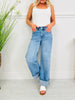 Off The Cuff Wide Leg Cuffed Tummy Control Cropped Jeans
