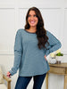 Cozy in Stripes Top In Mint Brown