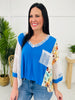 Wanderlust Patch Top In Sea Blue