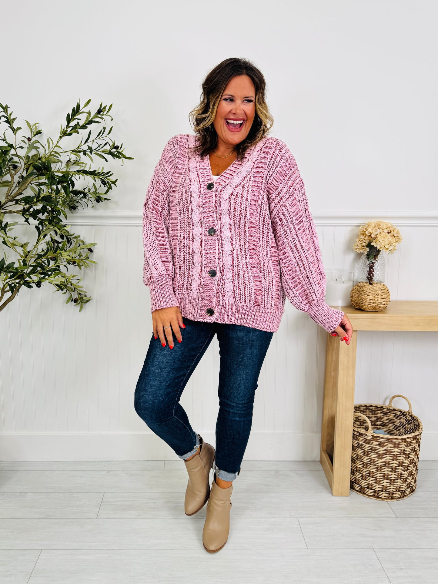 Comfort Calling Cardigan In Wine