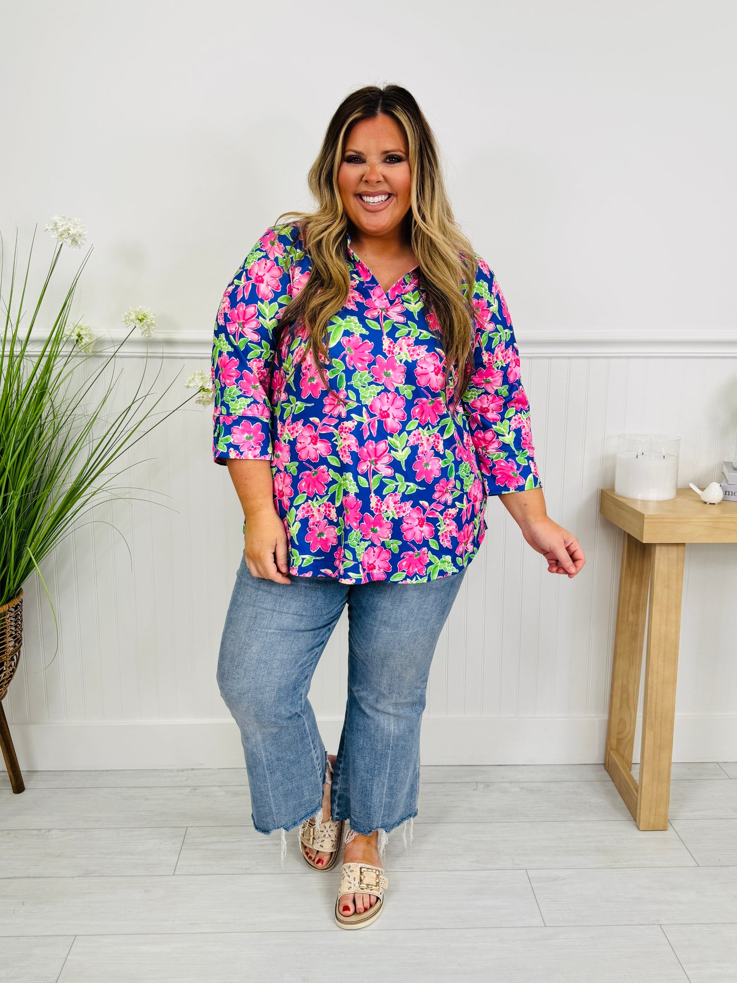 Bloom in Spring Top in Cosmos Print