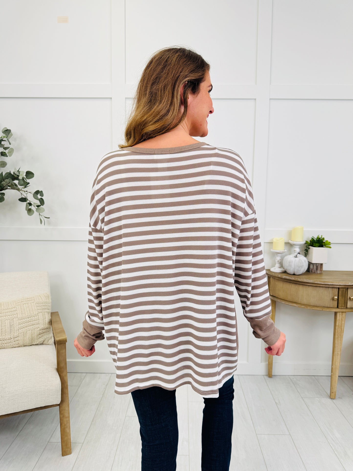 Lines Of Thought Top in Mocha