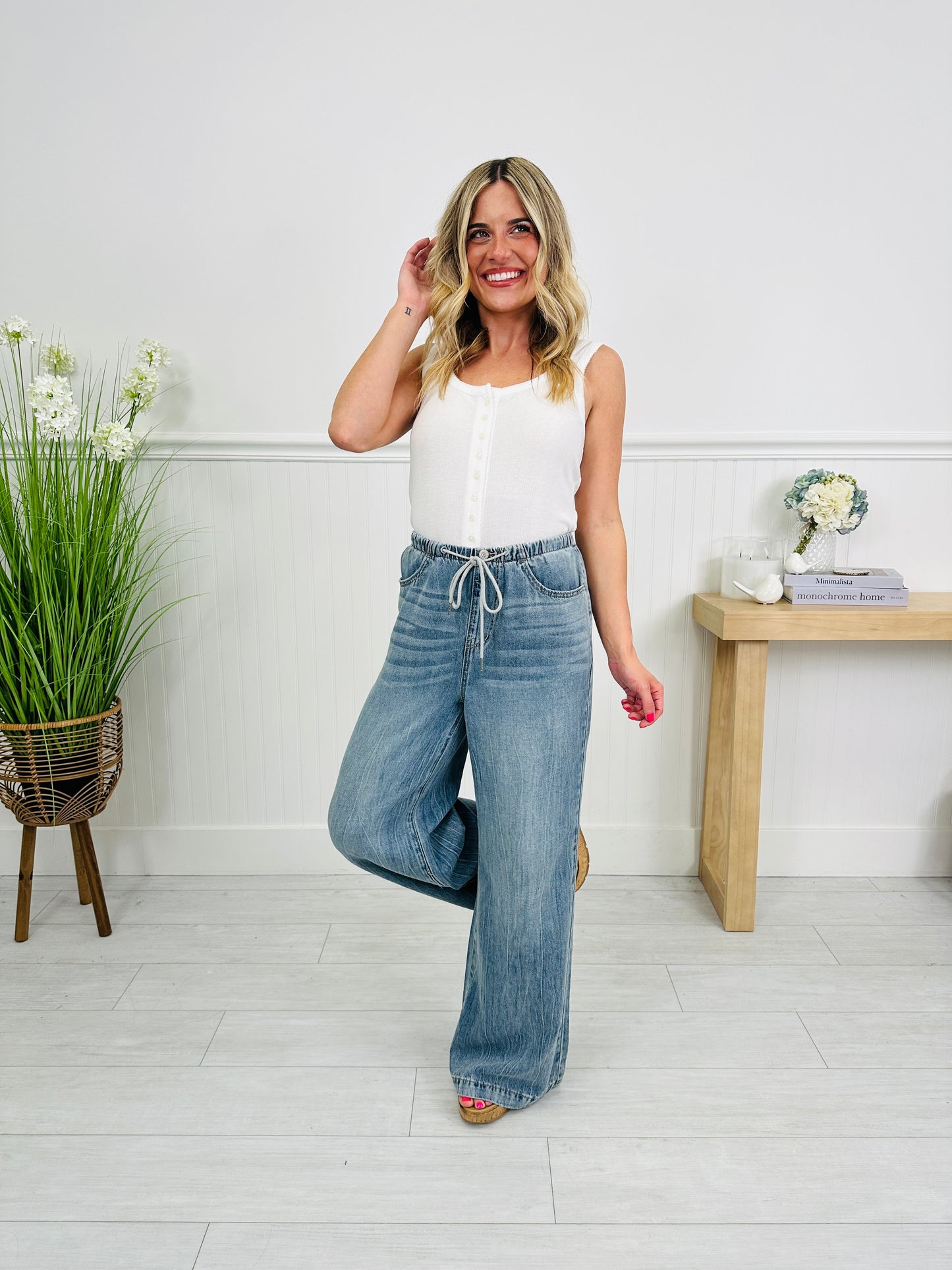 Judy Blue Featherweight Flow Palazzo Jeans
