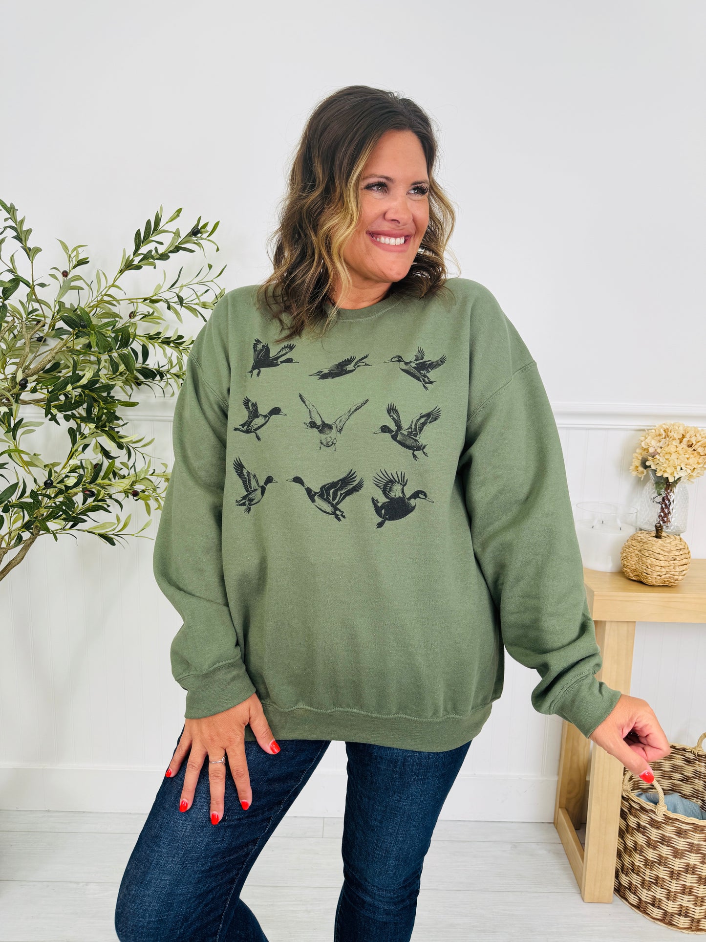 Mallard Ducks Graphic Crewneck Sweatshirt