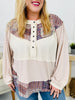 Whispering Patterns Top in Oatmeal