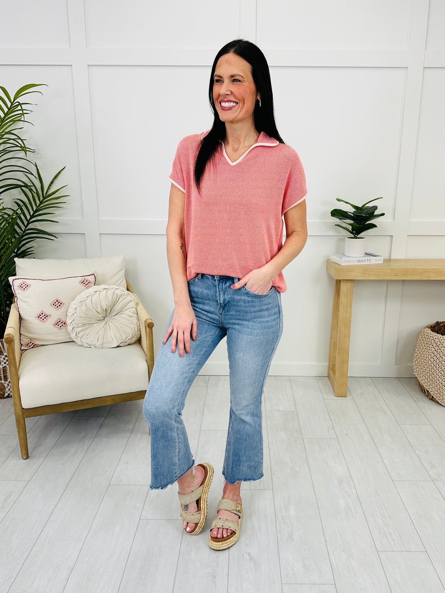 Simply Stylish Top In Coral