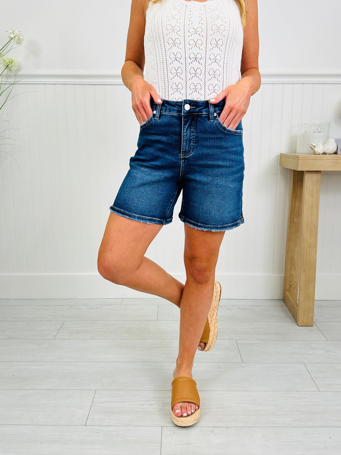 Right In The Middle Tummy Control Mid Length Shorts