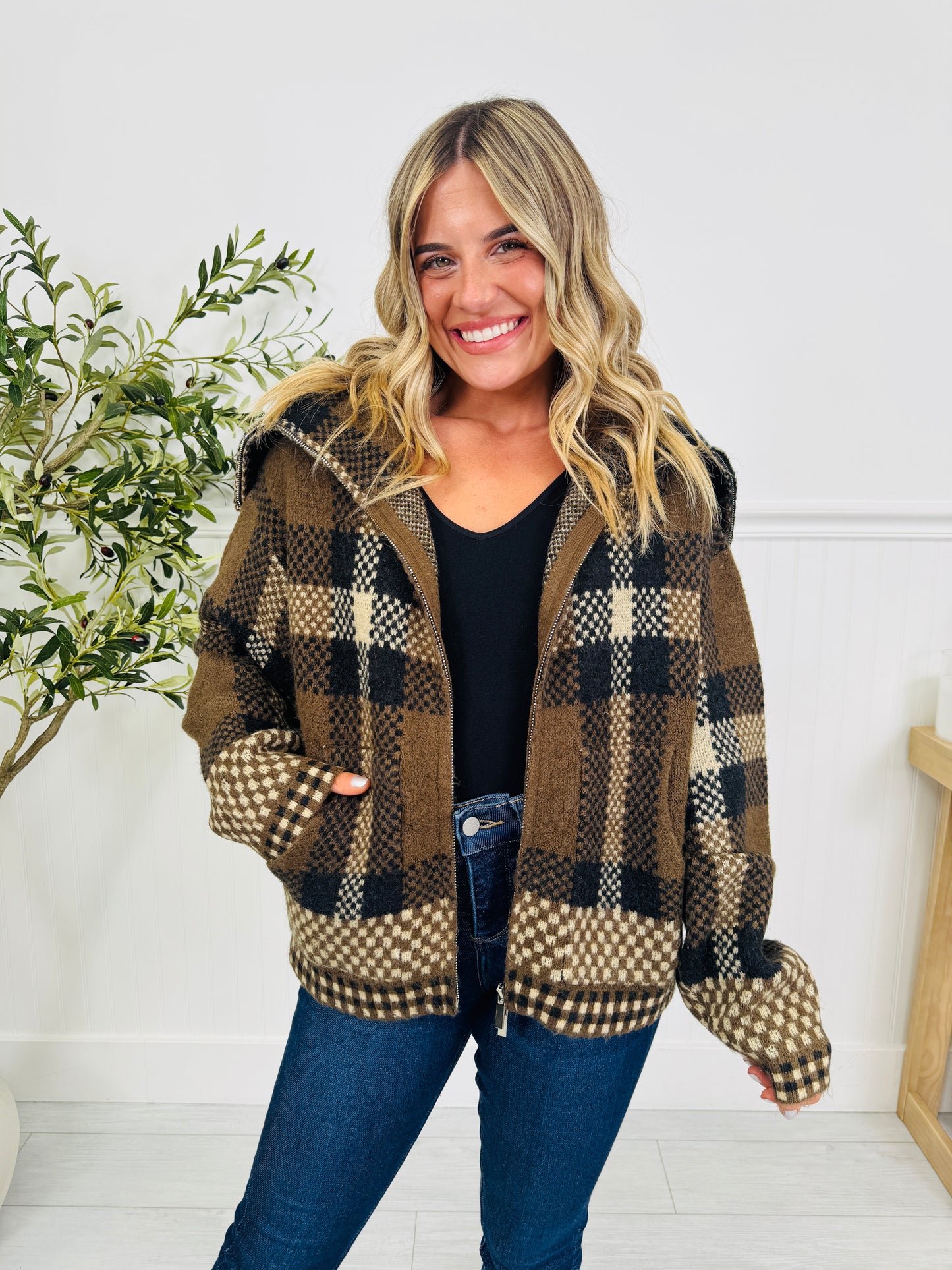 Plaid With A Purpose Sweater Jacket