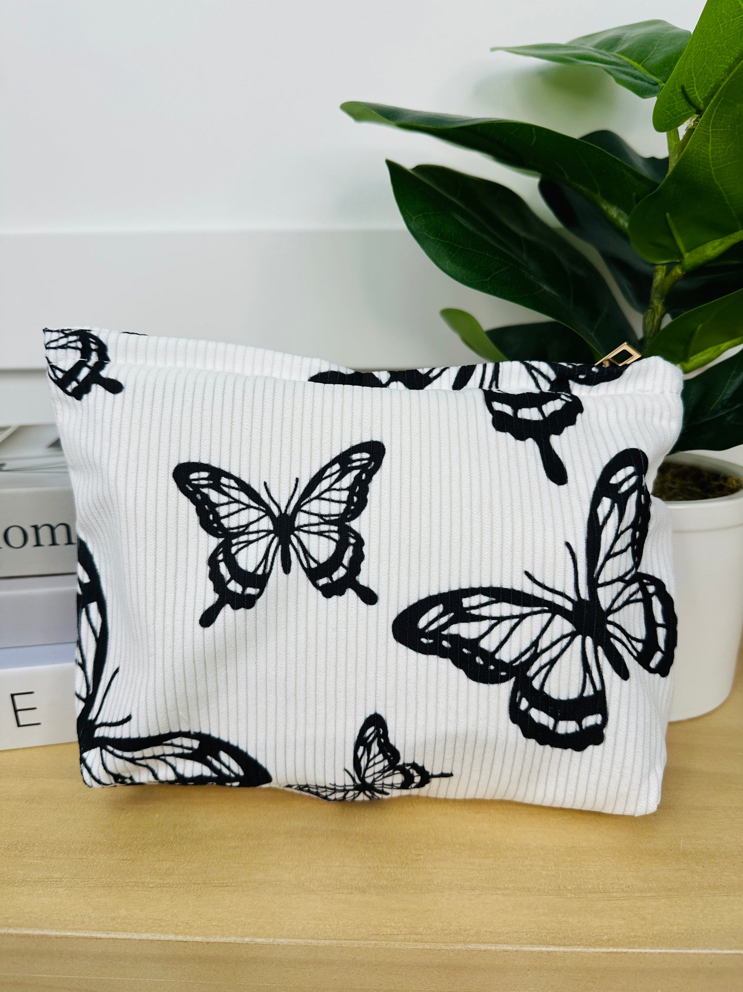 Butterfly Corduroy Accessory Bag