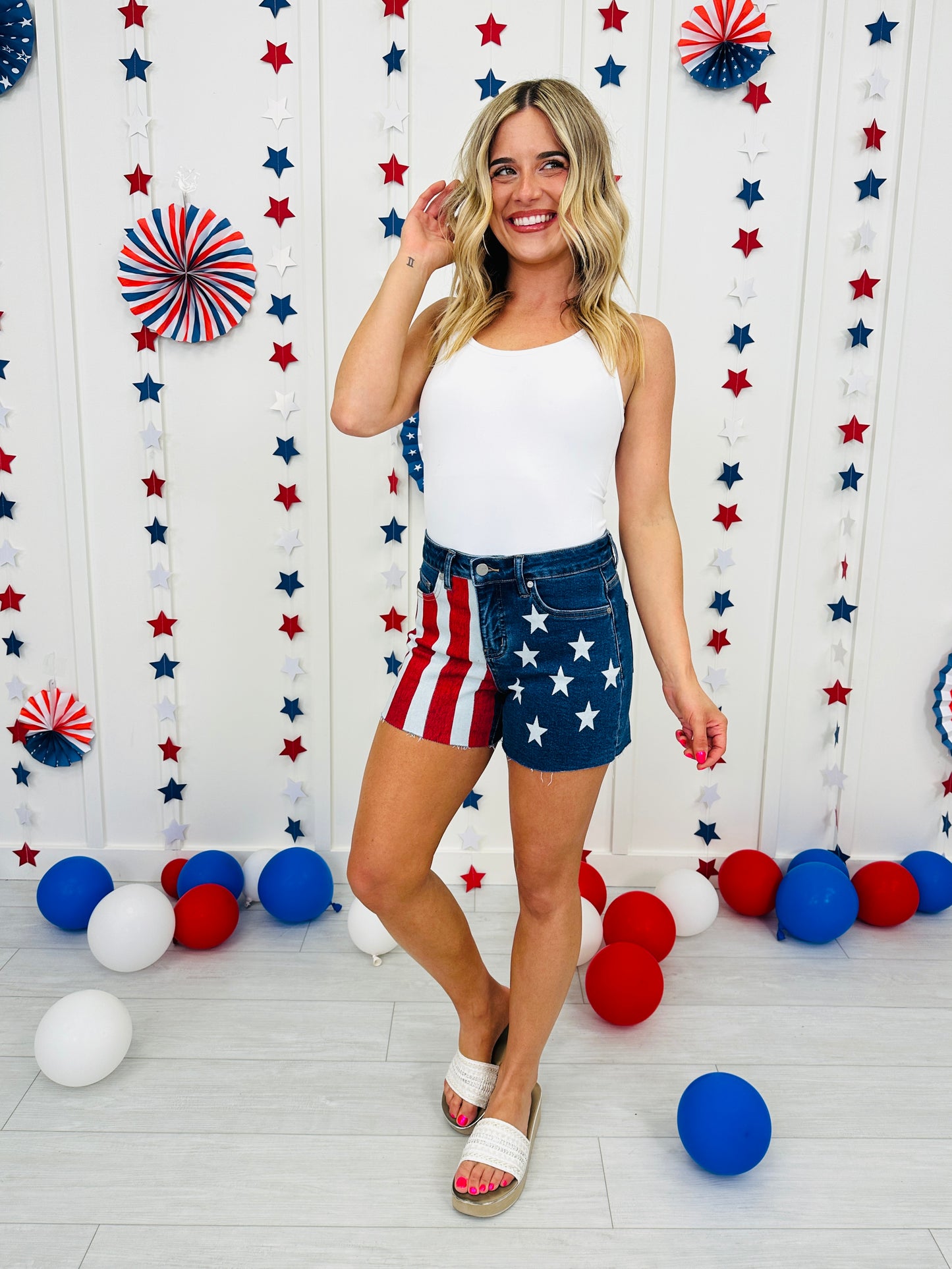 Stars and Stripes Forever Tummy Control Shorts