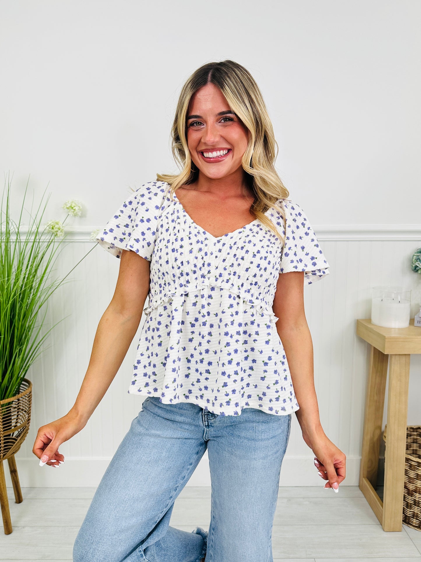 Secret Garden Top in Purple Floral