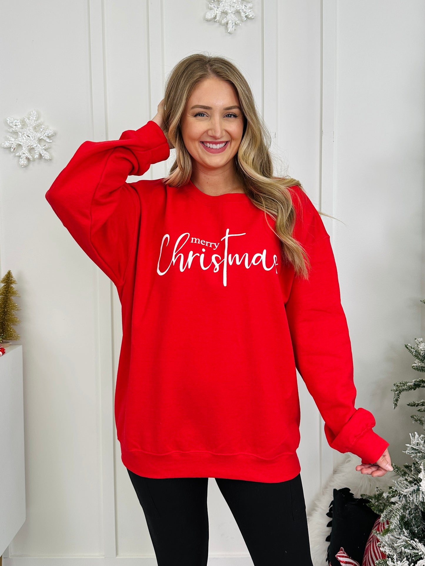 Merry Christmas Graphic Crewneck Sweatshirt