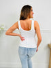 Button Bliss Tank Top In White