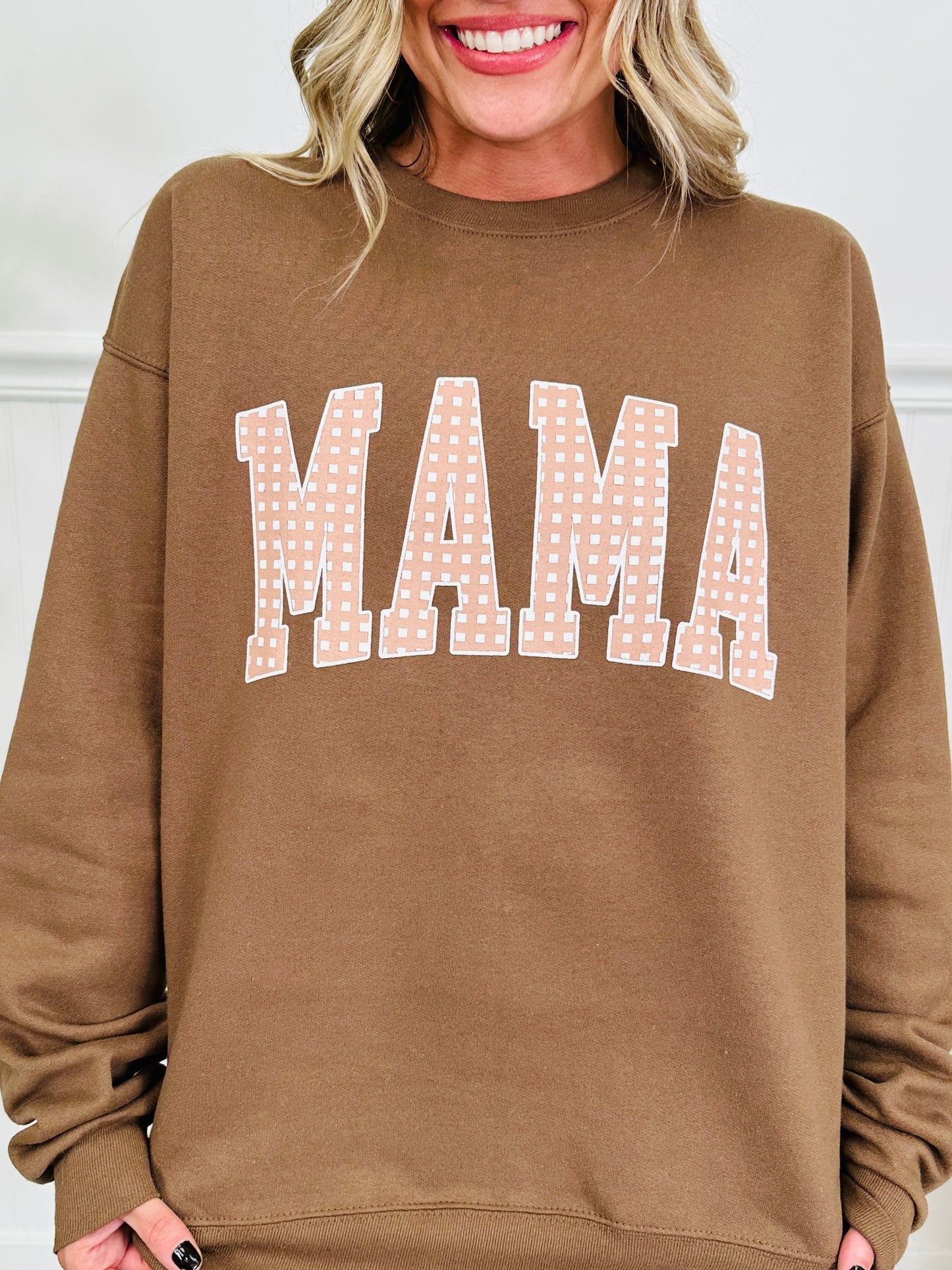 Gingham Mama Graphic Crewneck Sweatshirt