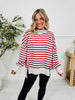 Stripe Up Your Alley Pullover In Heather Grey