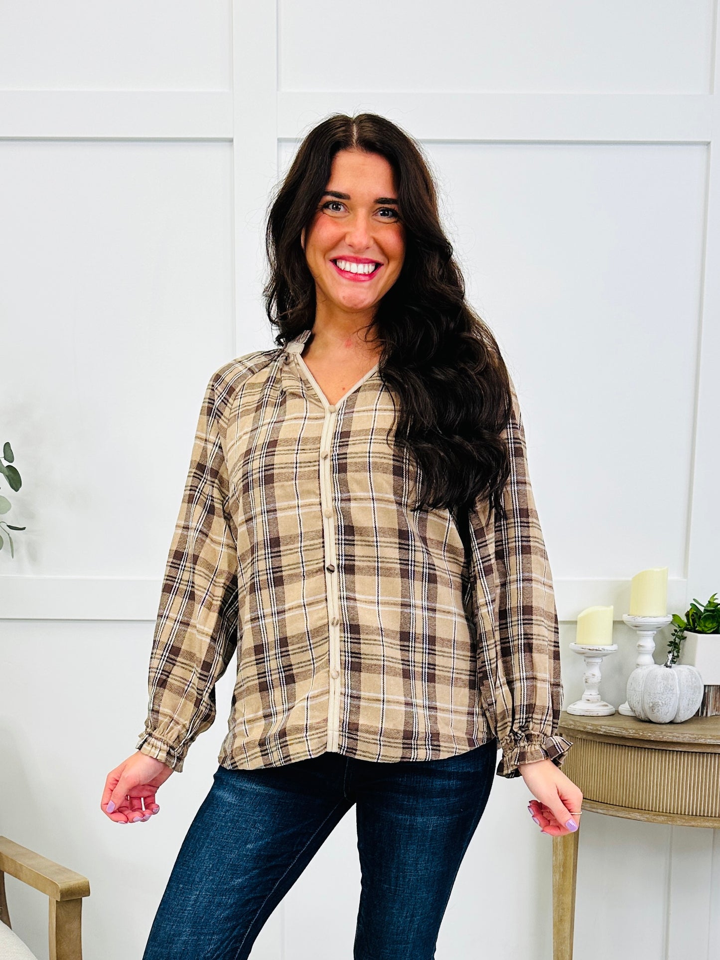 Cozy Cabin Plaid Top