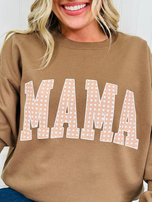 Gingham Mama Graphic Crewneck Sweatshirt