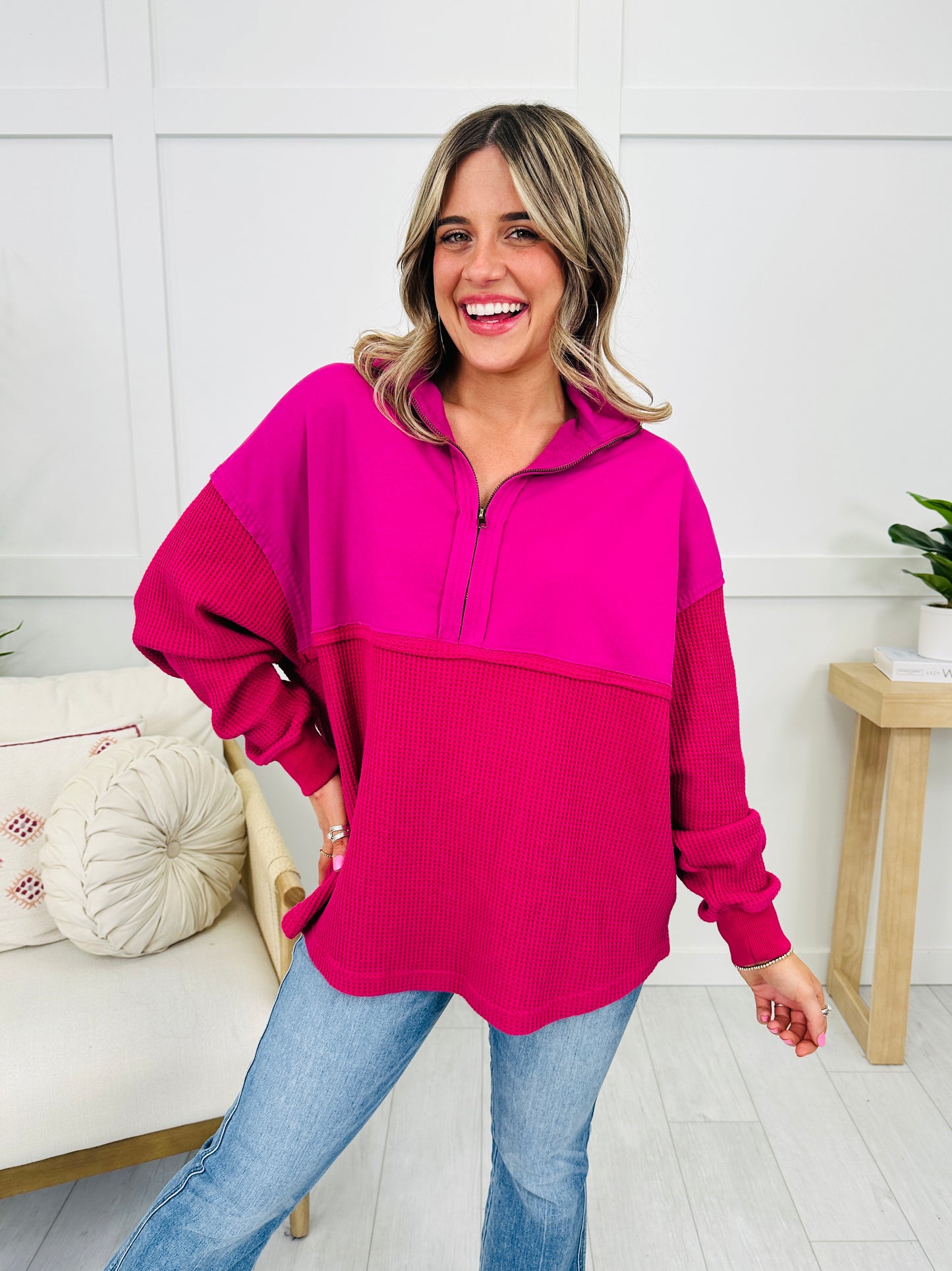 MOCO Exclusive The Perfect Mix Pullover In Berry