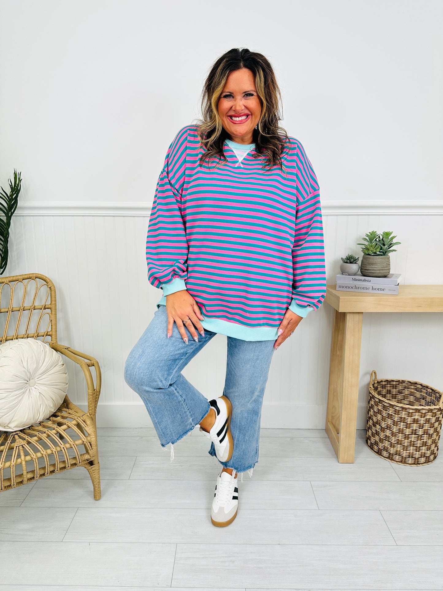 Stripe Hype Pullover Top in Four Colors