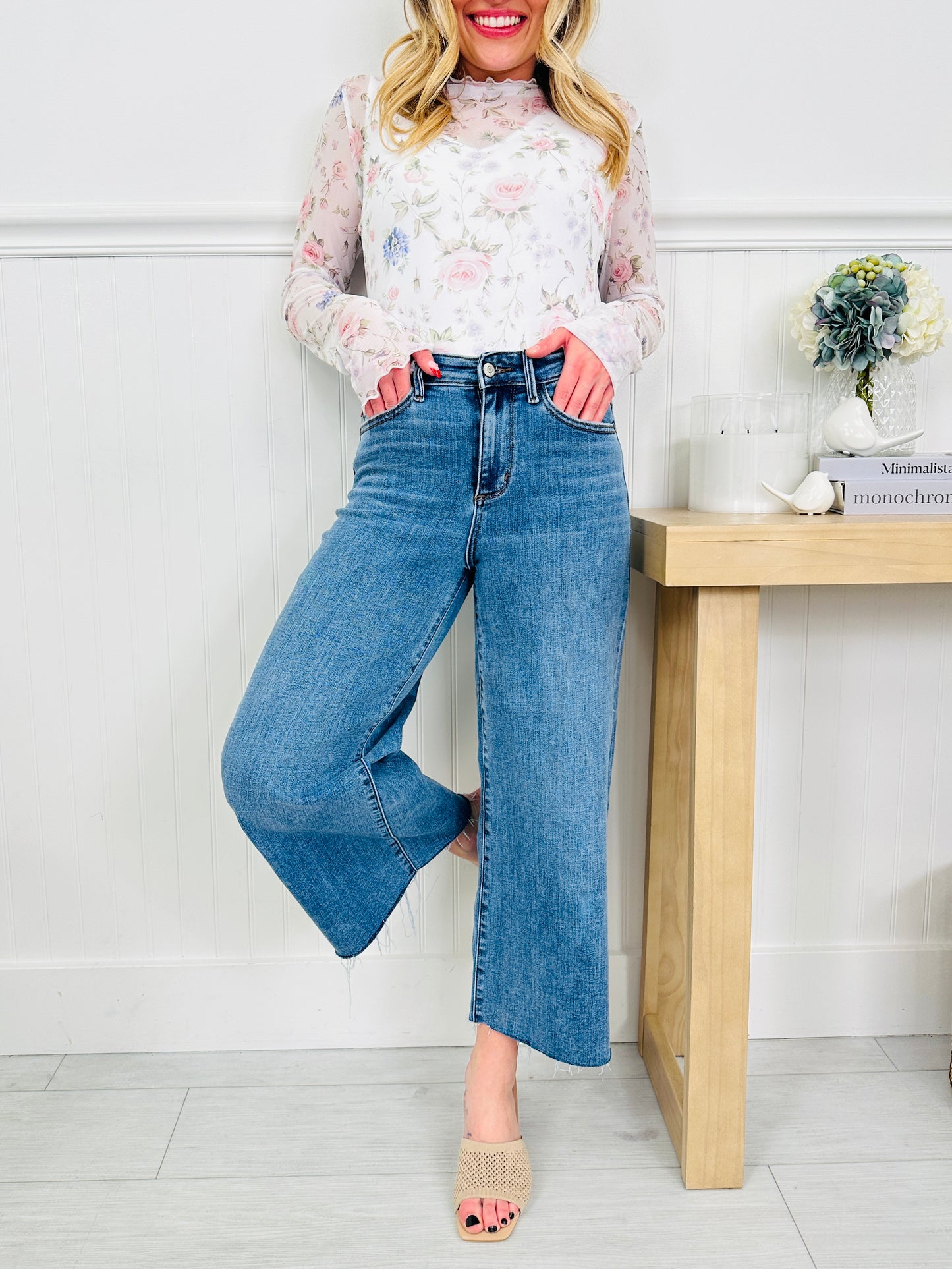 Judy Blue Fresh Start Wide Leg Cropped Jeans