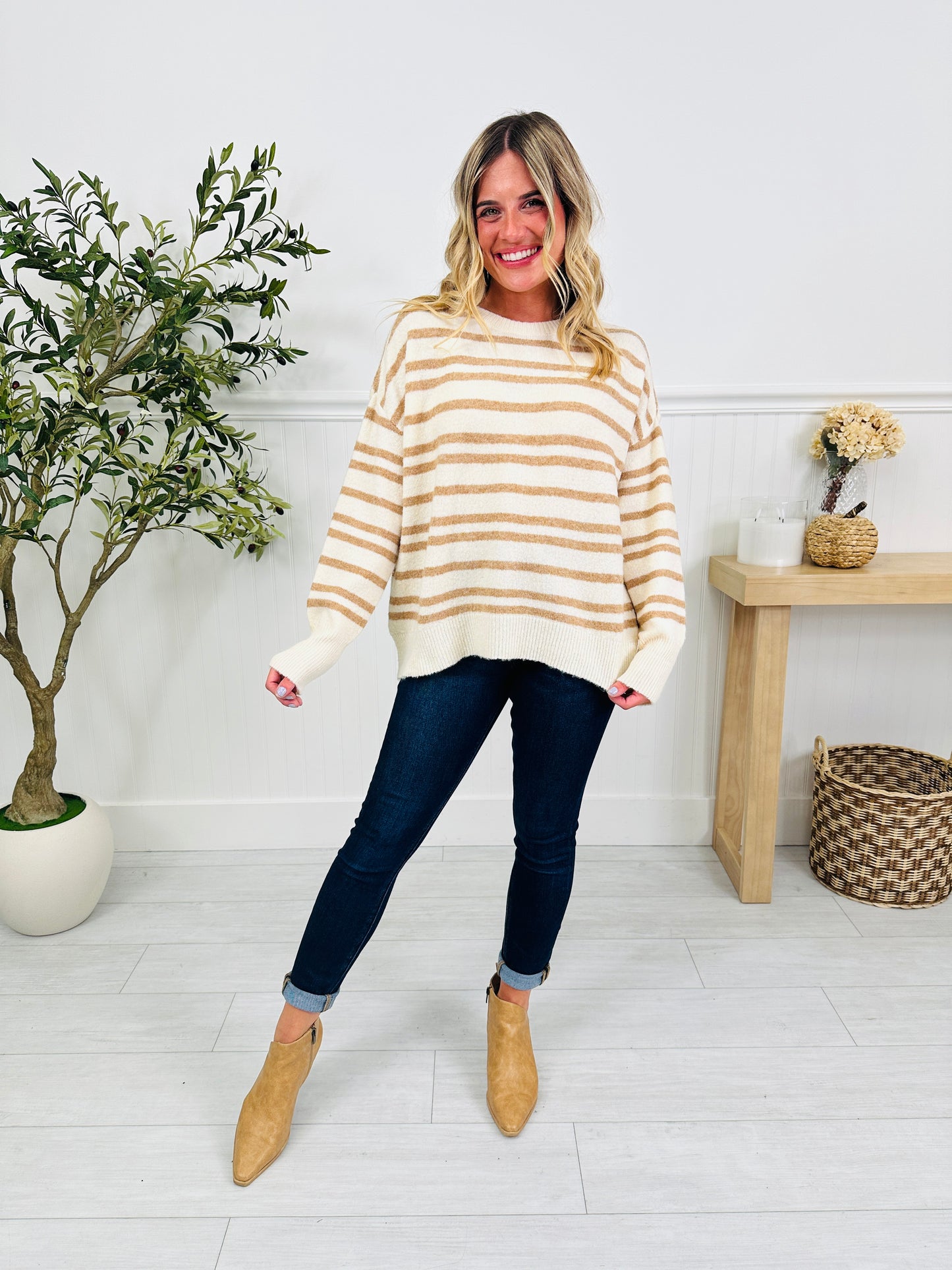 Soft Seasons Sweater In Taupe