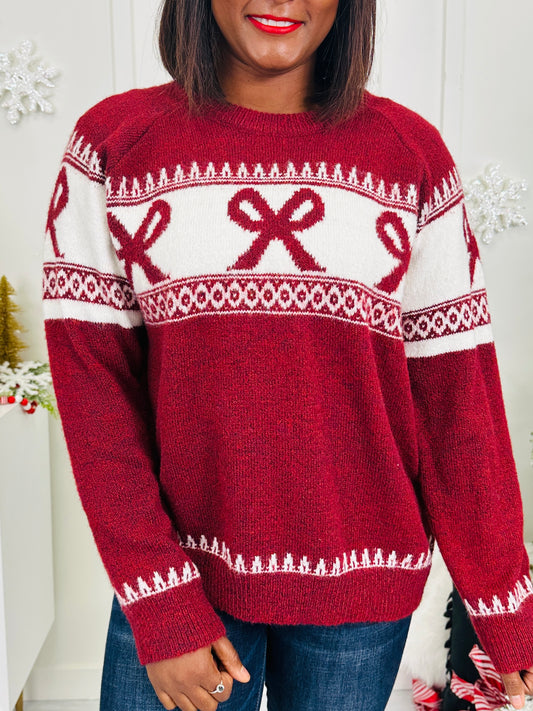 Decked And Delighted Sweater in Red