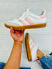 Lace Up And Go Sneakers In White/Pink