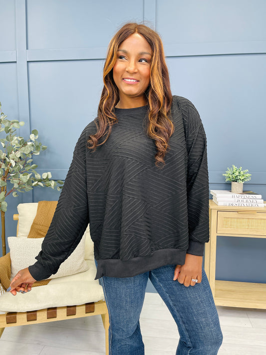 REG/CURVY Blessed In Comfort Pullover In Black