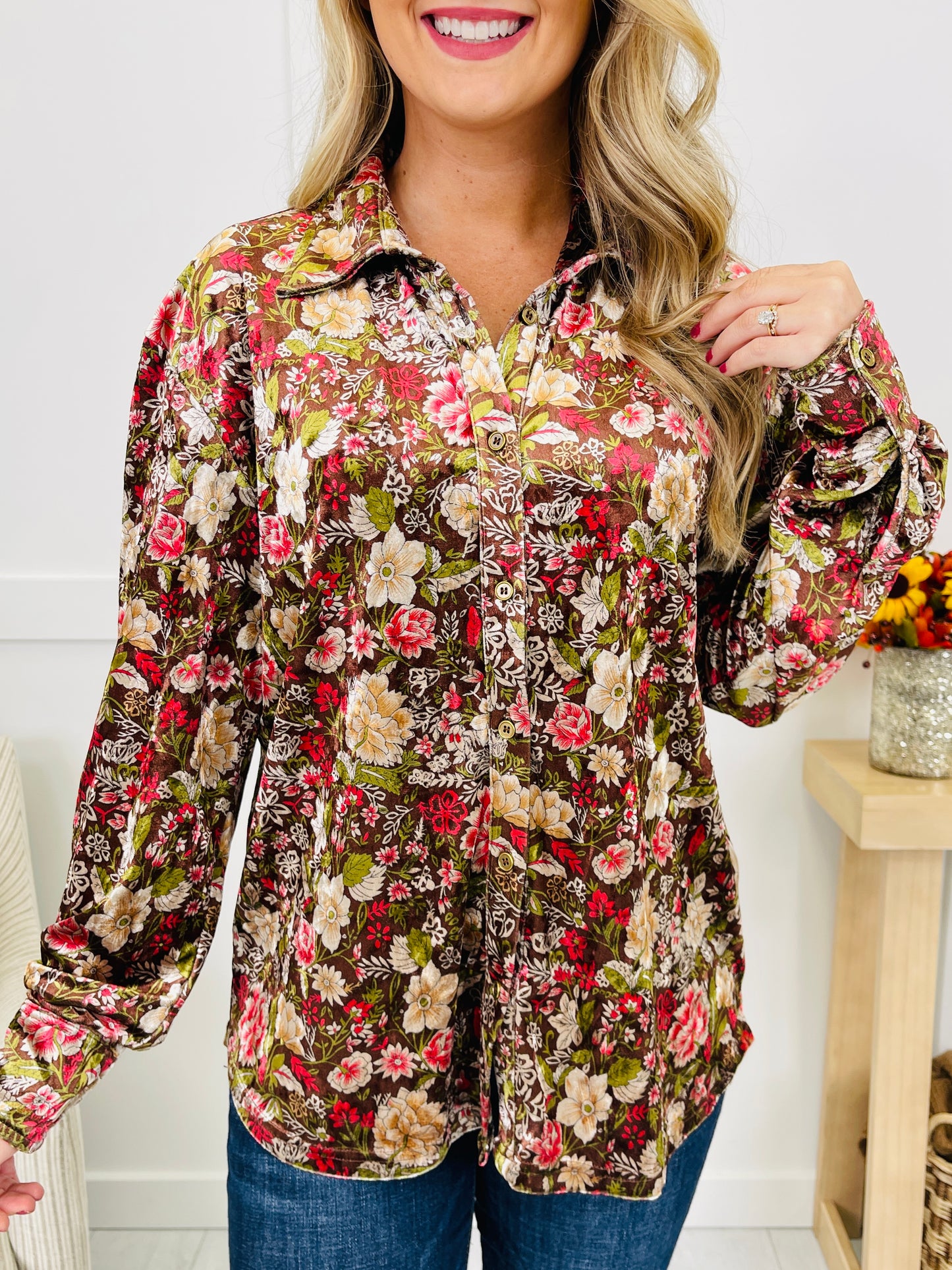 Garden Of Echoes Top In Brown