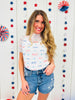 Red, White & Bows Top