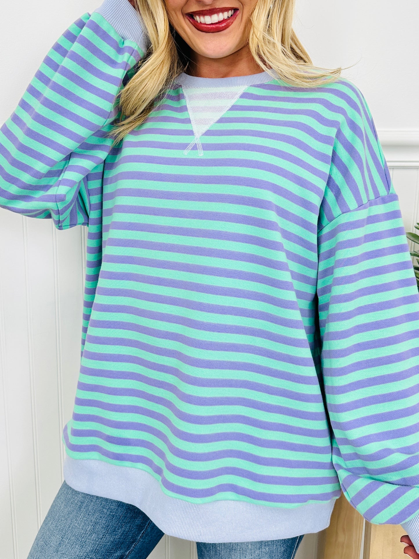 Stripe Hype Pullover Top in Four Colors