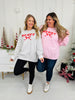 Merry With Ribbon Graphic Crewneck Sweatshirt