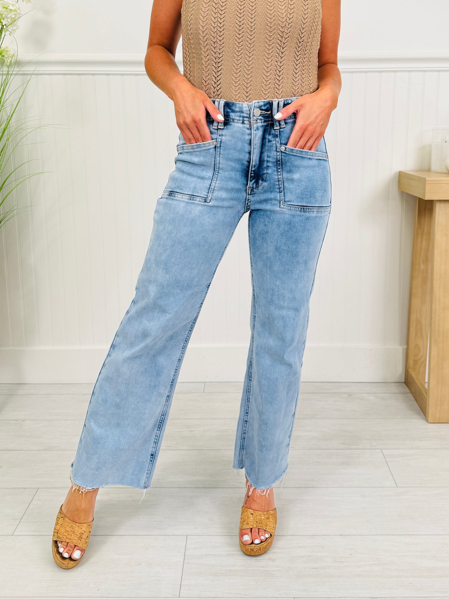 Summer Mood Cropped Wide Leg Jeans