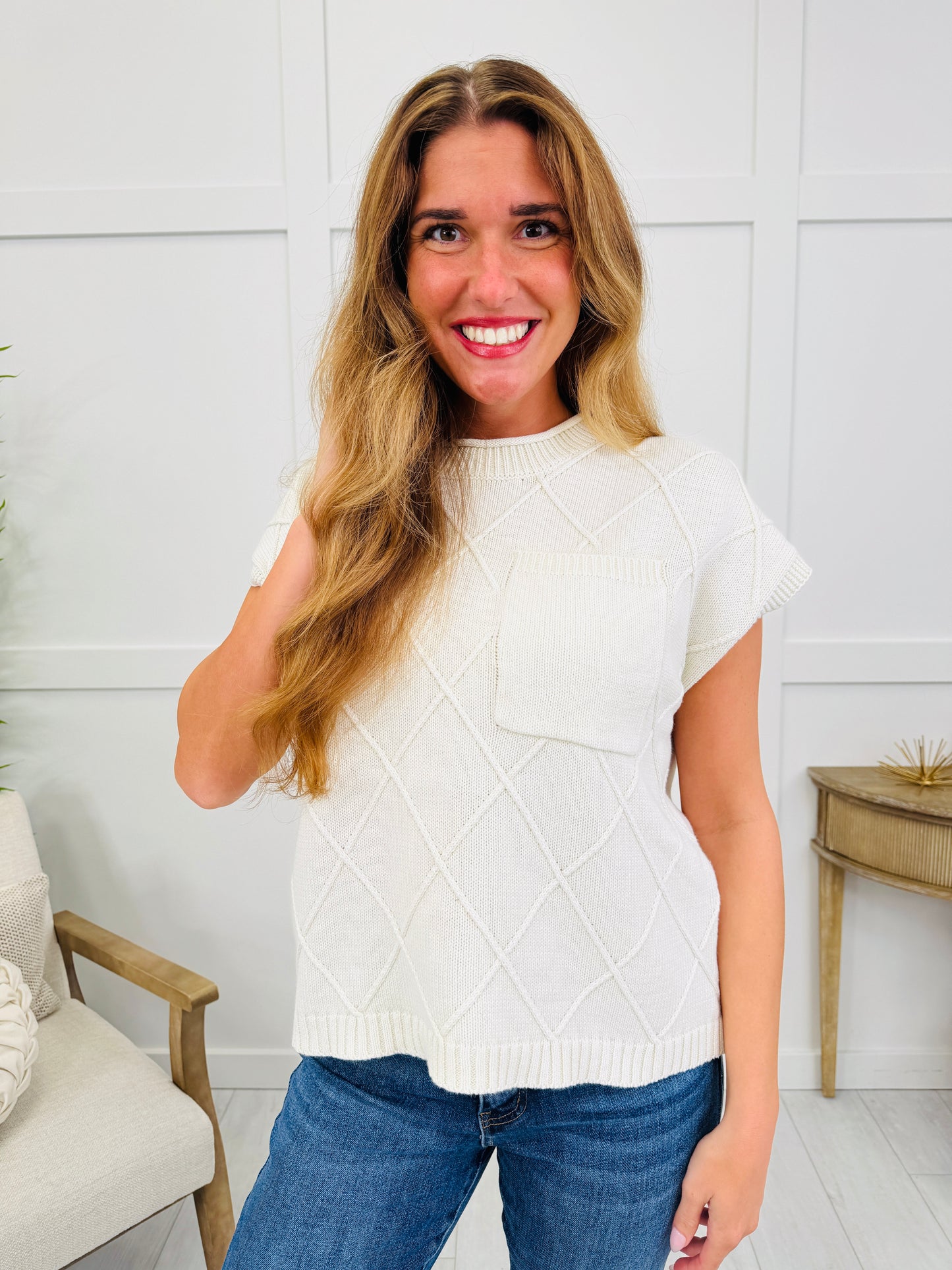 The Signature Stitch Top In Ivory