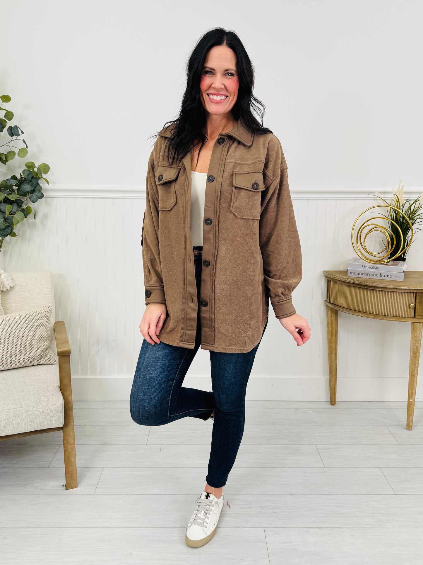 Breezy Commute Shacket in Mocha