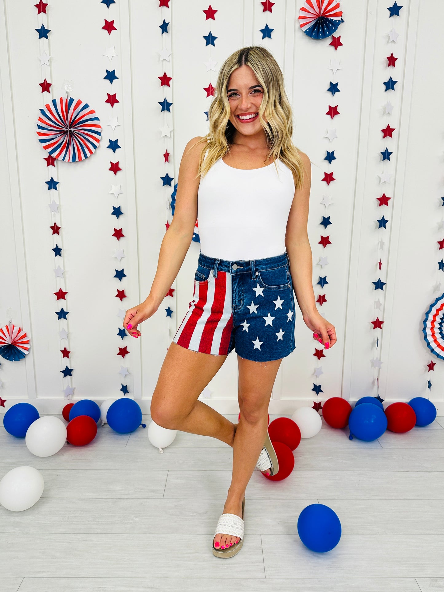 Stars and Stripes Forever Tummy Control Shorts