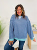 Stripe Story Pullover In Navy