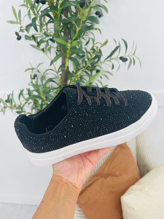 Bedazzle Boost Sneakers in Black