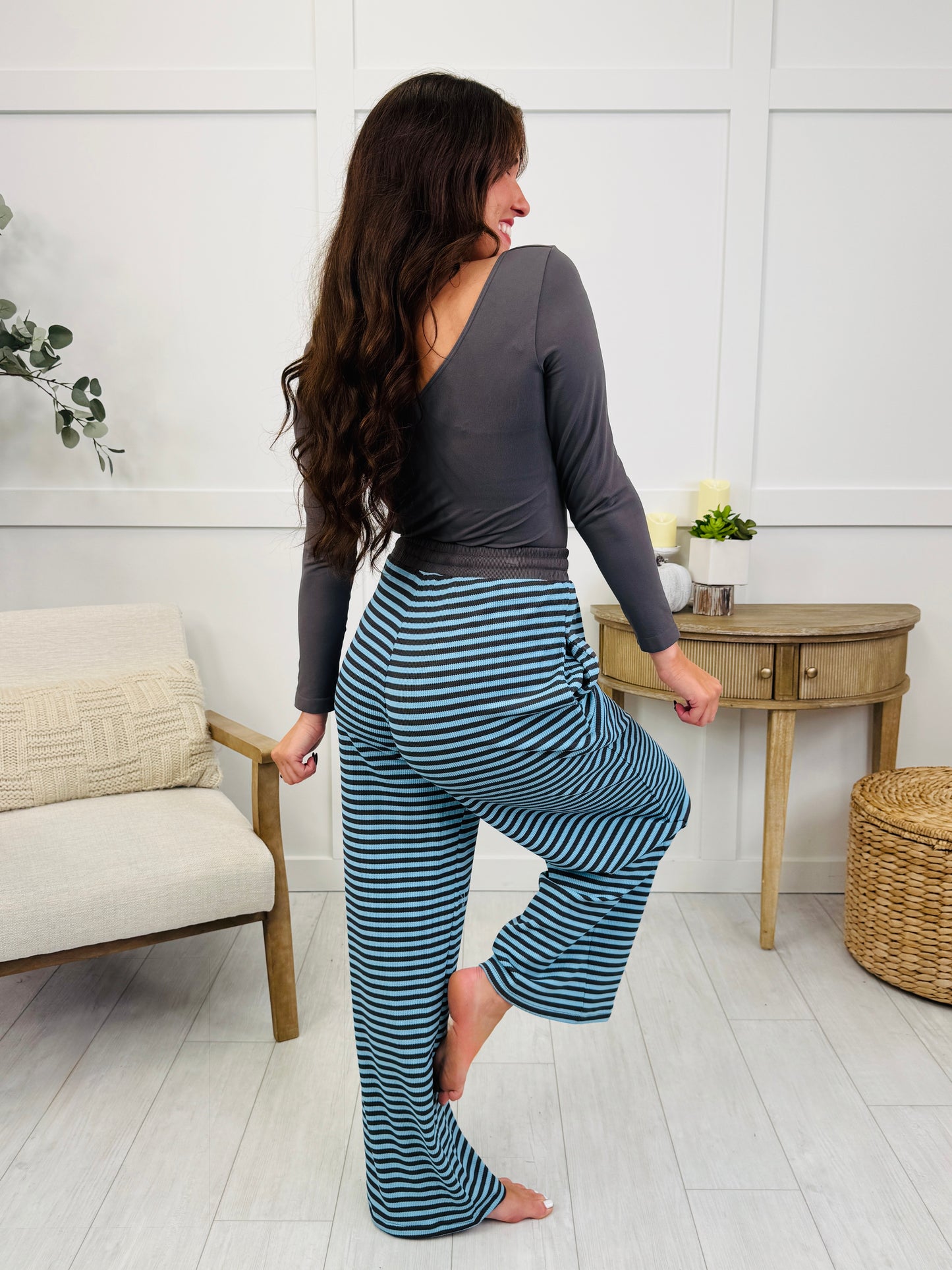 Lounging Around Pants In Mint/Brown