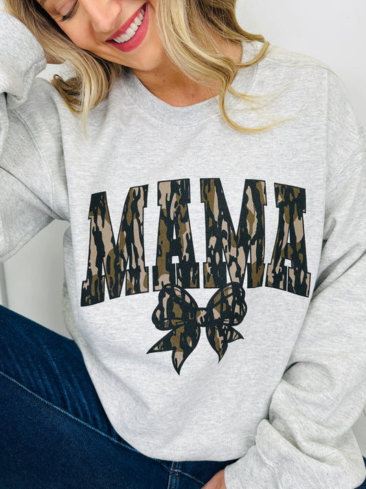 Mama Camo Graphic Crewneck Sweatshirt