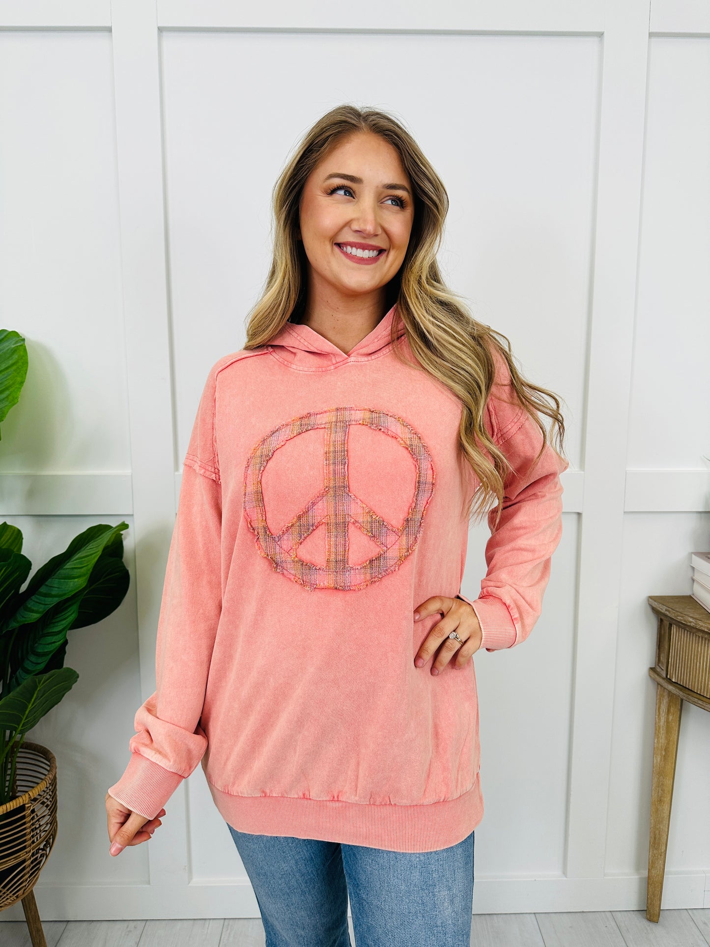 Peace Mode Sweatshirt in Coral
