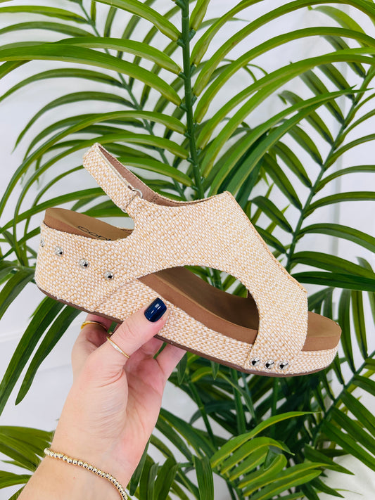 Effortless Dazzle Wedges In Raffia