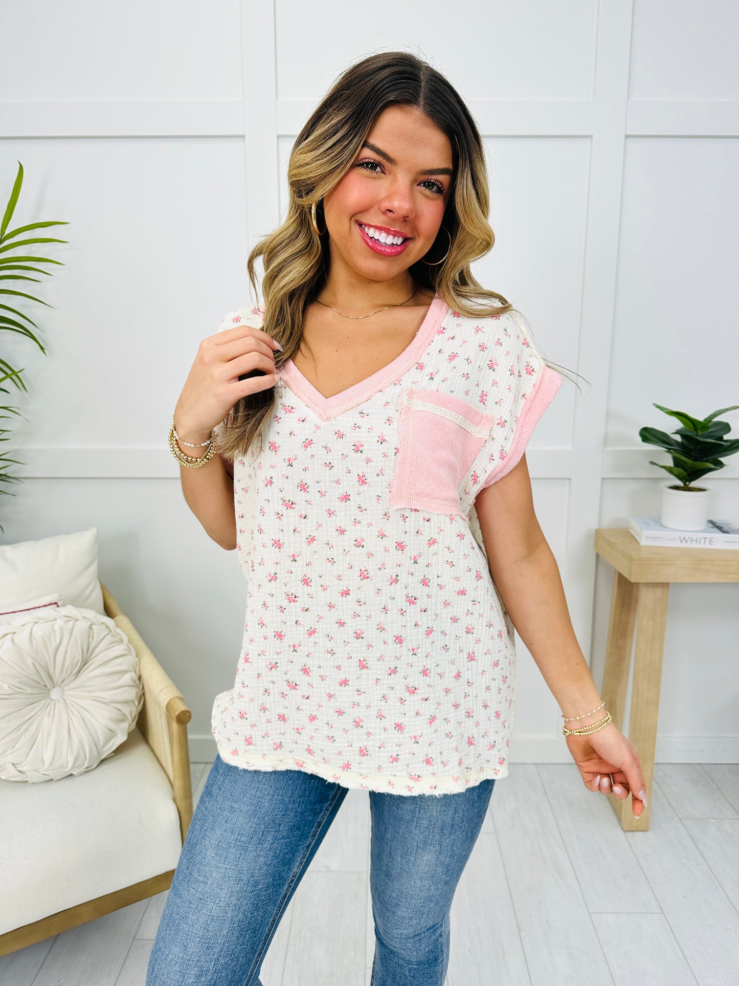 Written In The Stars Top In Natural/Pink