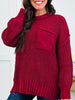 Casual Company Sweater In Burgundy