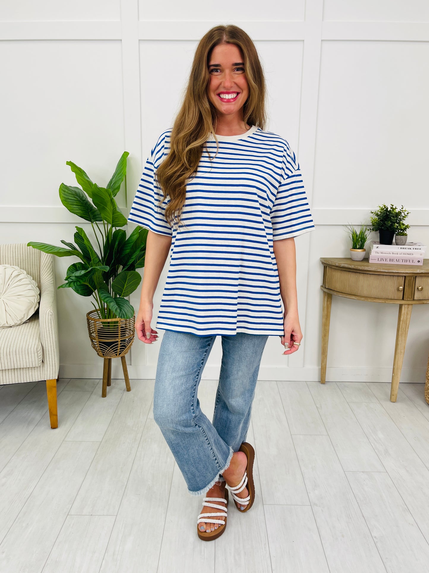 Laidback Lines Top In Multiple Colors