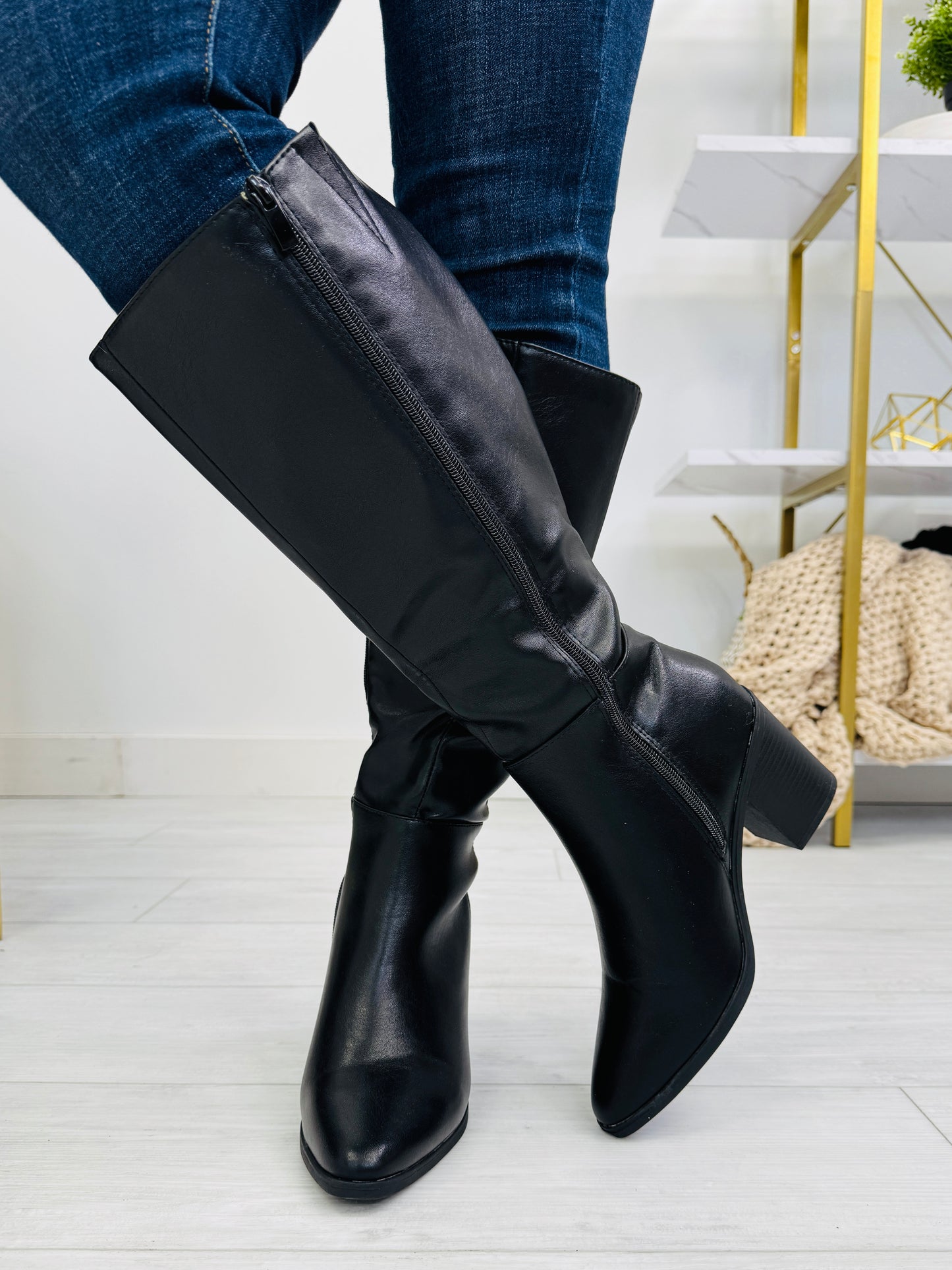 Keep Me Standing Boots in Black